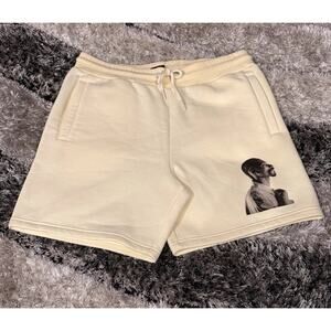 Death Row Records Snoop Dogg Graphic Fleece Cream Shorts Men’s Large NWOT
